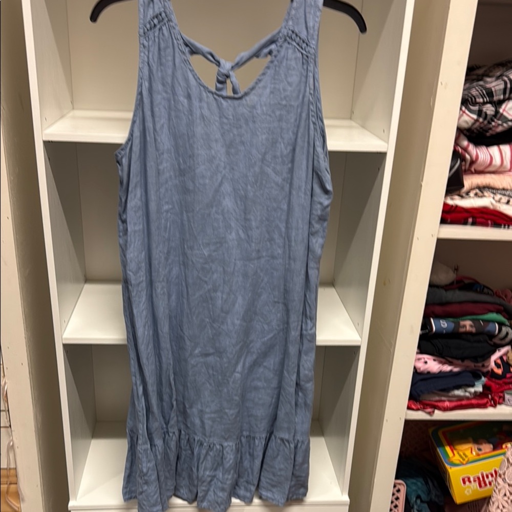 Blue Sleeveless Midi Dress